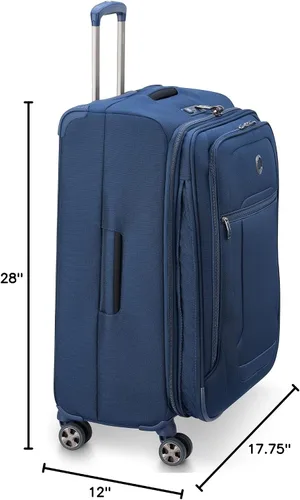 Miniatura 10 de DELSEY PARIS Helium DLX Softside - Maleta expandible con ruedas giratorias, azul marino, a cuadros, mediano de 25 pulgadas
