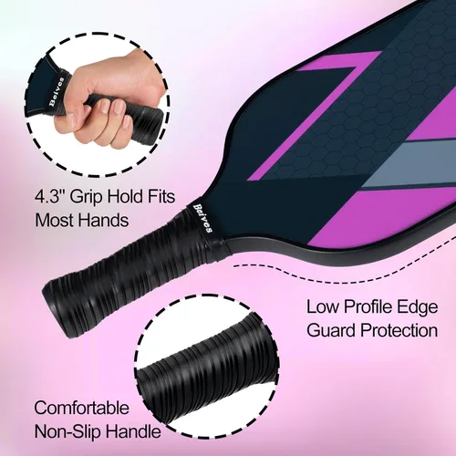 Miniatura 3 de USAPA - Palas de pickleball de fibra de vidrio USAPA, juego de 4, juego de pickleball con 4 raquetas de pickleball, incluye 4 bolas de pickleball