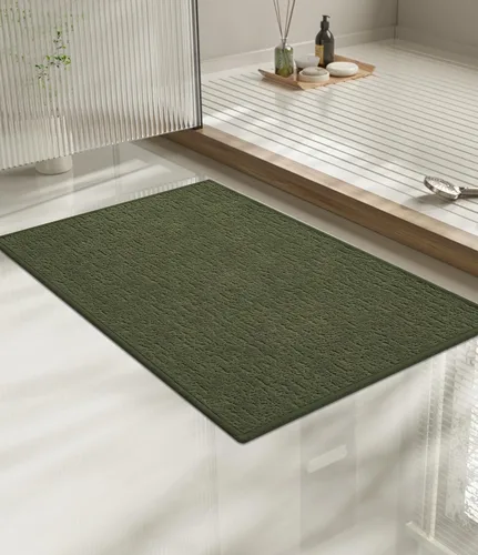 Miniatura 40 de Chakme Juego de 2 alfombras de baño ultrafinas, absorbentes, antideslizantes, lavables a máquina, color negro, 17 x 24 pulgadas / 17 x 30 pulgadas
