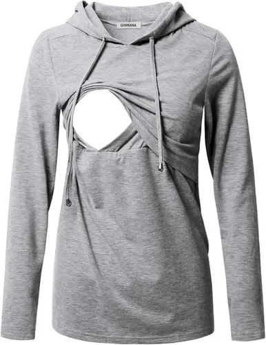 Miniatura 52 de GINKANA Sudadera con capucha para mujer, manga larga, lactancia materna, ropa casual