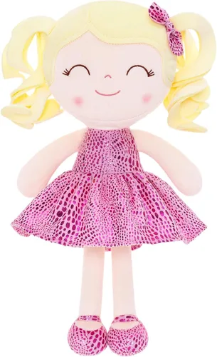 Miniatura 18 de Gloveleya Muñeca Baby Dolls Soft Rag Doll Baby Girl Regalos Curly Spring Girl - Naranja 9 pulgadas