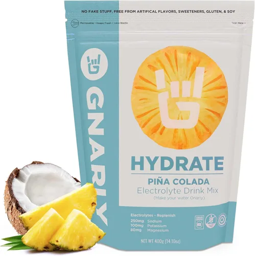Miniatura 14 de Gnarly Nutrition Hydrate Electrolyte Powder – Mezcla de bebida hidratante para ejercicio de naranja piña – Certificado NSF Sport – Solución