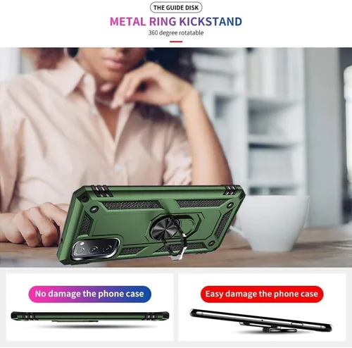 Miniatura 5 de Yiakeng Funda para Samsung Galaxy S20 FE, funda Galaxy S20 FE 5G con protector de pantalla HD, fundas protectoras de grado militar con anillo