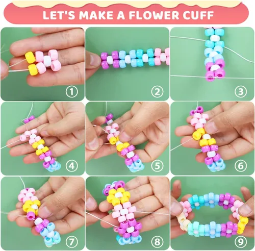 Miniatura 5 de 1000 cuentas de poni de caramelo de macarrón, cuentas para manualidades, cuentas para el cabello, suministros para cuentas, cuentas para hacer joyas
