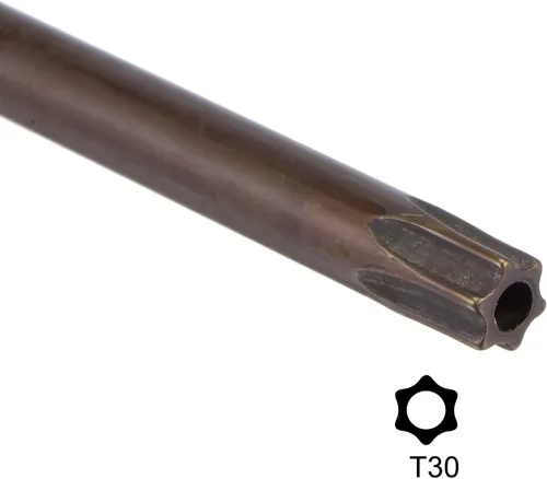 Miniatura 4 de uxcell T30 Anti manipulación Torx Star Key Bit Llave, forma de L 6.5 pulgadas brazo largo, acero S2 2 PC