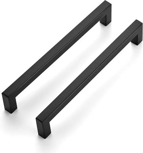 Miniatura 16 de Ravinte - Paquete de 1 tirador cuadrado para gabinete de cocina de 7.5 pulgadas, negro mate, tiradores de cajón, negro; herrajes de cocina