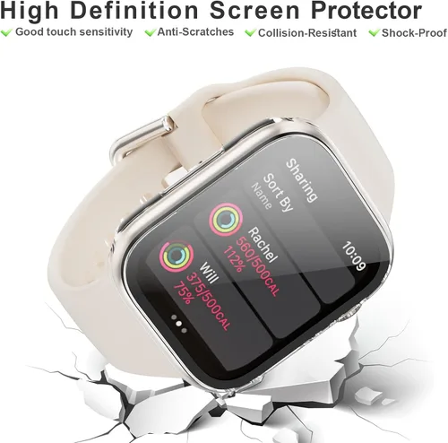 Miniatura 2 de Pack de 6 fundas para Apple Watch Series 11/10 de 42 mm con protector de pantalla de vidrio templado, BHARVEST Funda protectora de policarbonato
