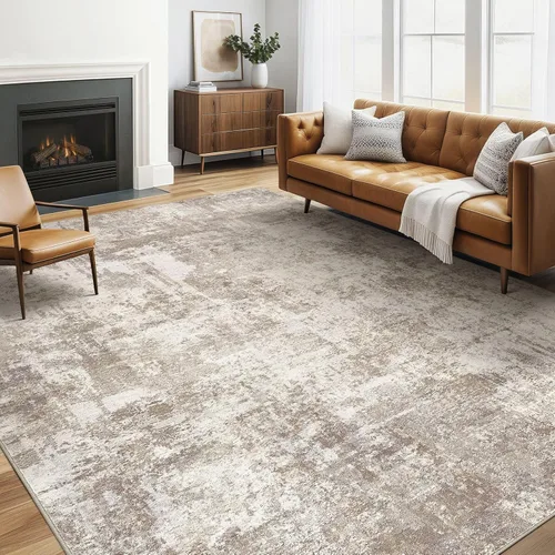 Miniatura 56 de Alfombra de pasillo lavable para cocina: 3 x 10 pies, antideslizante, abstracto, suave, moderno, resistente a las manchas, para interiores, piso
