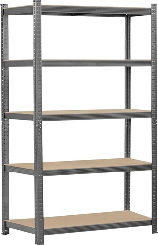 Miniatura 19 de Topeakmart Estantes utilitarios de 5 niveles, estantes de almacenamiento de metal, estanterías ajustables, montaje sin tornillos, estantes de Negro
