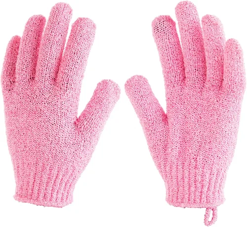 Miniatura 8 de 4 pares de guante exfoliante; exfoliante para cuerpo para Ducha y baño, guantes de esponja de lufa limpiadores en 4 colores variados para hombres
