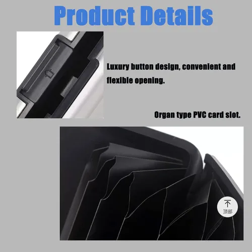 Miniatura 6 de Handlein Soporte para tarjetas de crédito, mini cartera de aluminio RFID, cartera para tarjetas de crédito, mini cartera para tarjetas de crédito