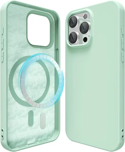 Miniatura 198 de oakxco Funda de silicona para iPhone 12 Pro Max, magnética, compatible con carga inalámbrica Magsafe, cubierta protectora de goma suave y delgada