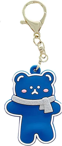 Miniatura 8 de Funda de silicona de animales lindos compatible con Airtags Finder Location Tracker Llavero para niños y mascotas llaves blanco (White Bear)