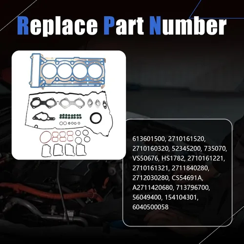 Miniatura 4 de AUCERAMIC Juego de juntas de culata de motor compatible con Mercedes Benz M271 C180 C200 C250 E200 E250 SLK200 SLK250 W204 C204 W212 1.8L Gas Dohc