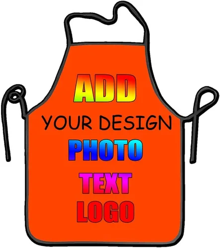 Miniatura 12 de NALAHOME Delantales personalizados para hombres y mujeres delantales personalizados con logotipo de texto fotográfico Negro