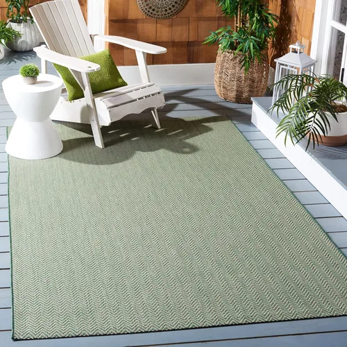 Miniatura 45 de SAFAVIEH Alfombra Lavable para Exteriores Colección Courtyard - Pasillo de 2'3" x 6'7", Azul Marino y Gris, No Desprende Pelusa y Fácil Limpieza