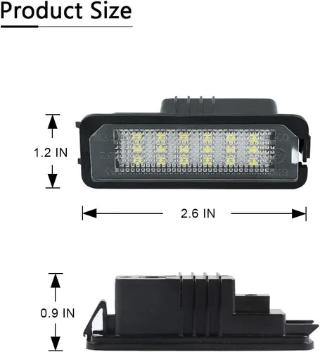 Miniatura 5 de Gempro Luz de matrícula, montaje de lámpara de matrícula LED para Volkswagen VW Golf 4 5 6 GTi CC Rabbit Eos Beetle Porsche Boxster Cayman Cayenne