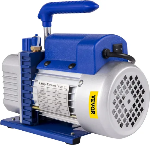 Miniatura 12 de VEVOR 3CFM 1/4HP Bomba de vacío de aire de una sola etapa HVAC R134a R12 R22 R410a Kit de refrigeración para A/C. Juego de manómetros de colector AC