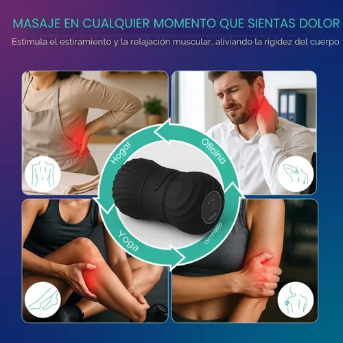 Miniatura 4 de Rodillo vibratorio de bola de masaje de maní, bola de masaje eléctrica de doble lacrosse con 4 intensidades para aliviar el dolor muscular, masaje