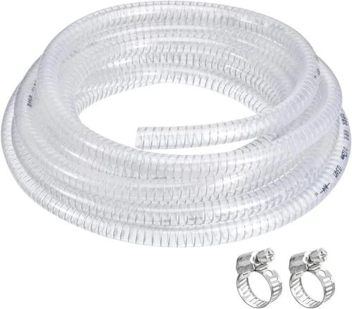 Miniatura 7 de uxcell Tubo de PVC de 1/2 pulgada de diámetro interior x 10 pies, tubo reforzado con alambre de acero, tubo flexible de manguera de vinilo flexible