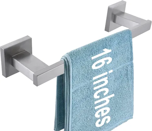 Miniatura 12 de LANC Toallero de mano para baño, montado en la pared, de níquel cepillado, toallero de baño de acero inoxidable de 12 pulgadas para inodoro