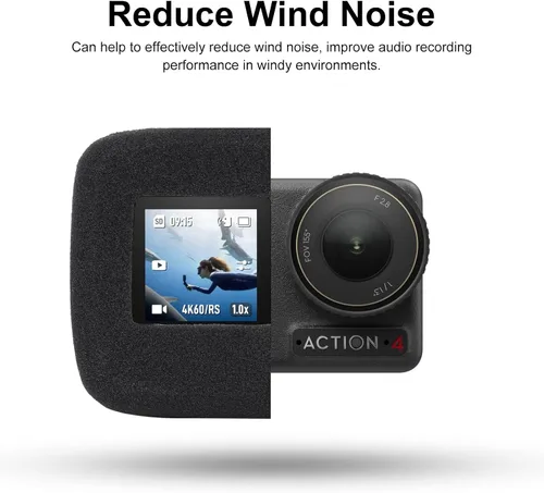 Miniatura 5 de HSU Windslayer - Funda para cámara DJI Osmo Action 5 Pro/4/3 Acción, cubierta Windslayer, funda de marco, accesorio de reducción de ruido de video