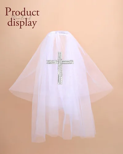 Miniatura 7 de Mantveil Velos de novia cruzados longitud de hombro blanco velo corto de 2 niveles con peine accesorios para el cabello para mujeres y niñas