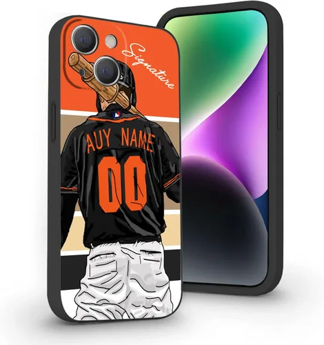 Miniatura 29 de Estuche de Béisbol Personalizado con Nombre y Número de Liquid Silicone para iPhone 17 Air 16 15 Pro Max 14 13 Mini 12 11 Xs Xr SE3 8 7 6 Plus
