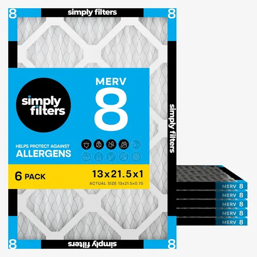 Miniatura 44 de Simply 16x20x1 Filtro de aire, MERV 8, paquete de 6, para caldera/aire acondicionado y sistema HVAC del hogar (tamaño real: 15.75"x19.75"x0.75")