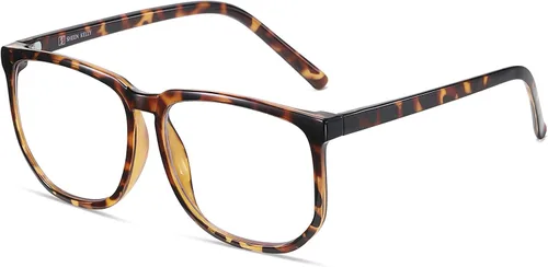 Miniatura 10 de SHEEN KELLY TR90 Oversized Blue Light Blocking Glasses Men Women Square Computer Eyewear Nerd Black Large Clear Lens