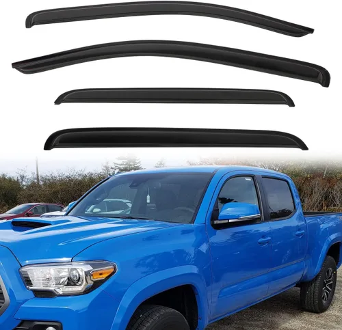 Miniatura 21 de 4 viseras adhesivas para ventana de ventilación de montaje exterior, para humo, sol, lluvia, compatibles con 15-23 F150 Crew Cab (Supercrew Cab)
