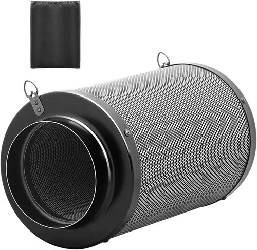 Miniatura 8 de iPower Filtro de carbono de aire de 4 pulgadas, con carbón virgen australiano para ventilador en línea, hidroponía, tienda de cultivo, prefiltro