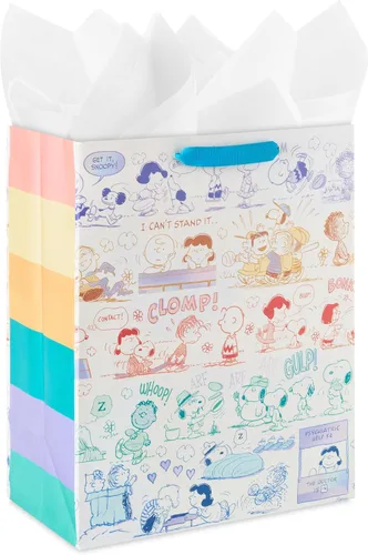 Miniatura 9 de Hallmark Paquete de bolsas de regalo de Peanuts (2 bolsas: 1 grande de 13", 1 XL de 15") Snoopy y Woodstock para el Día del Padre, cumpleaños