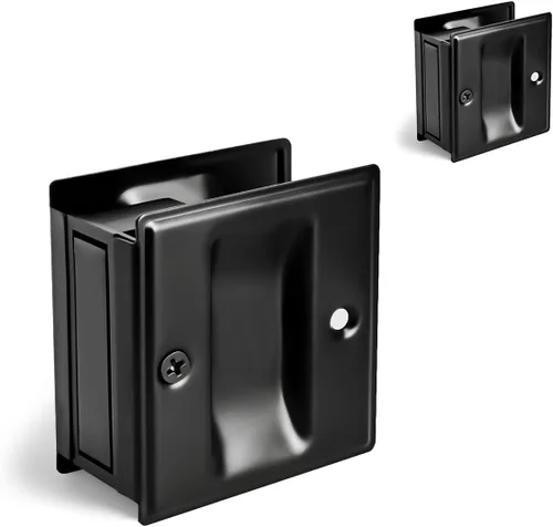 HOMOTEK Paquete de 2 tiradores de privacidad para puerta, sin placa de interruptor, reemplaza los tiradores de paso viejos o dañados, 2-3/4 x 2-1/2