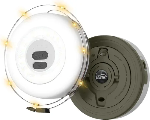 Miniatura 7 de DIBMS Paquete de 1 Cadena de Luces LED para Acampar con Control por App, 19 pies, recargable, multicolor, impermeable, luz colgante para acampar al
