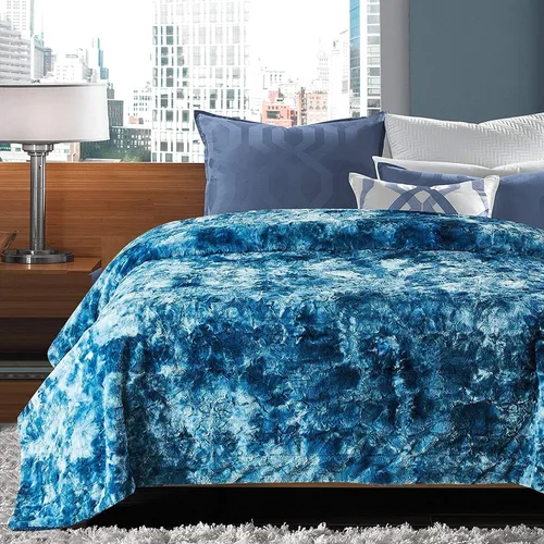 Miniatura 12 de Chanasya Manta de Tiro de Piel Sintética de Lobo Premium - Suave, Mullida Sherpa y Minky - para Cama o Sofá - 60" x 70" - Gris