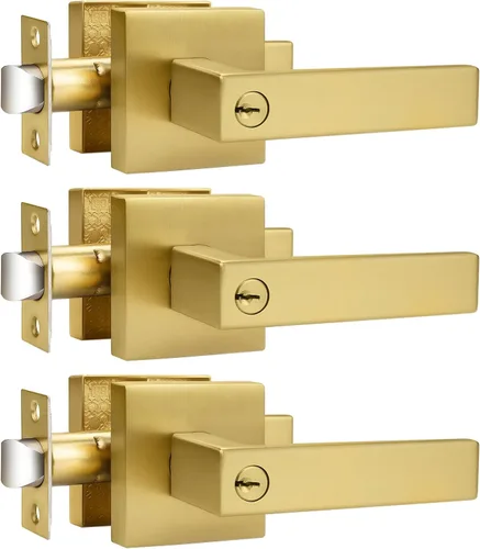 Miniatura 105 de Probrico Paquete de 4 manijas de puerta simuladas en negro mate, manijas interiores que no giran, manijas reversibles resistentes para interiores