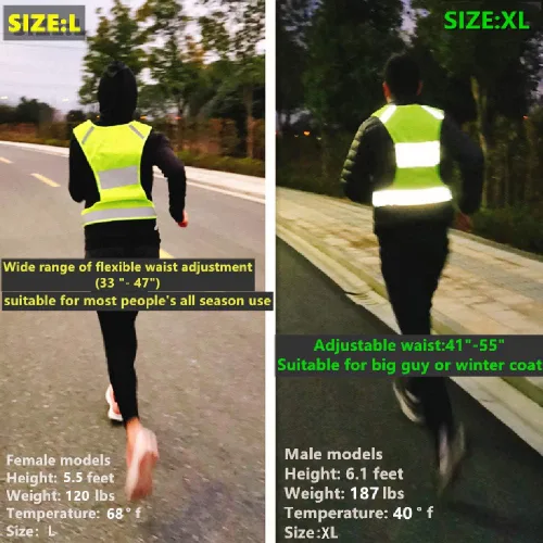 Miniatura 8 de Chaleco reflectante de seguridad para correr con bolsillo para correr, andar en bicicleta
