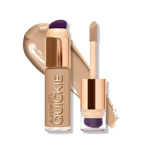 Miniatura 17 de Urban Decay Quickie Corrector impermeable de cobertura completa 24 horas, acabado mate natural, vitamina E hidratante, cepillo de pulido de doble