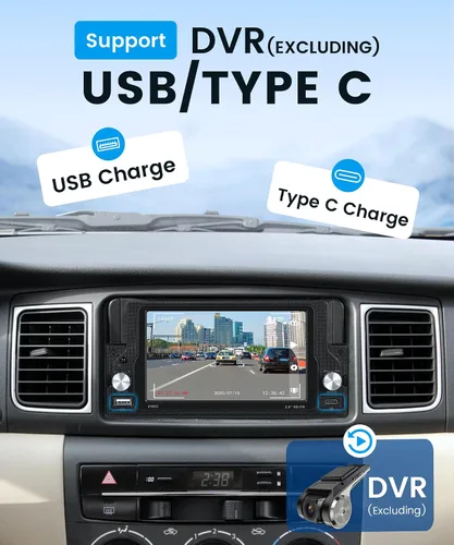 Miniatura 5 de Rimoody Radio de coche estéreo de un solo DIN inalámbrico Carplay Android Auto con Bluetooth 5.0, pantalla táctil de 5.9 pulgadas, reproductor MP5