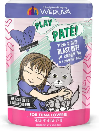 Miniatura 21 de Weruva B.F.F. Play - Best Feline Friend Paté Lovers, Aw Yeah!, Paté Partay! Paquete variado, bolsa de 3 onzas (paquete de 12)