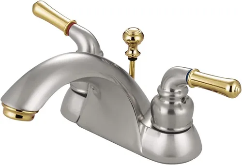 Miniatura 6 de Kingston Brass KB2628B Nápoles - Grifo de lavabo de 4 pulgadas (4 pulgadas) emergente de latón, níquel cepillado cepillado níquel