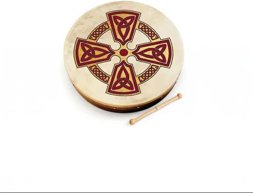 Miniatura 6 de Waltons Bodhrán 18 pulgadas (Brosna Cross) - Instrumento irlandés hecho a mano - Tono nítido y musical - Batidor de madera dura incluido con compra