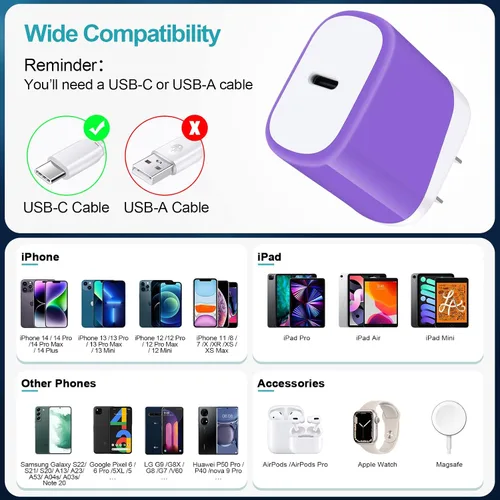 Miniatura 7 de Cargador rápido Samsung tipo C para Samsung Galaxy S26 Ultra S26+ S26 S25 FE A17 A36 A56 A16 A15 A26 S25 FE S25 Ultra S24 Z Flip 7, Fold 7,20W USB C