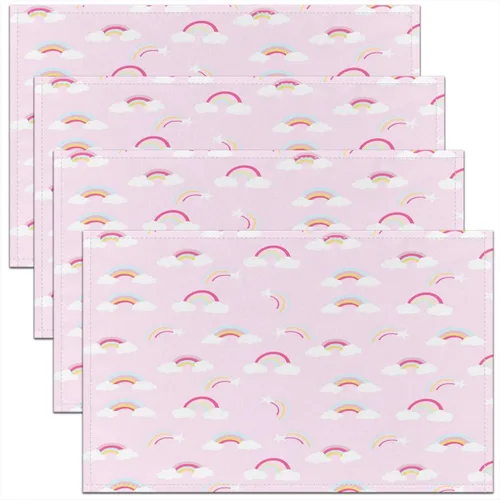 Miniatura 12 de jejeloiu Juego de 4 manteles individuales decorativos de hongos de 18 x 12 pulgadas, manteles individuales de mesa con diseño de hongos de dibujos