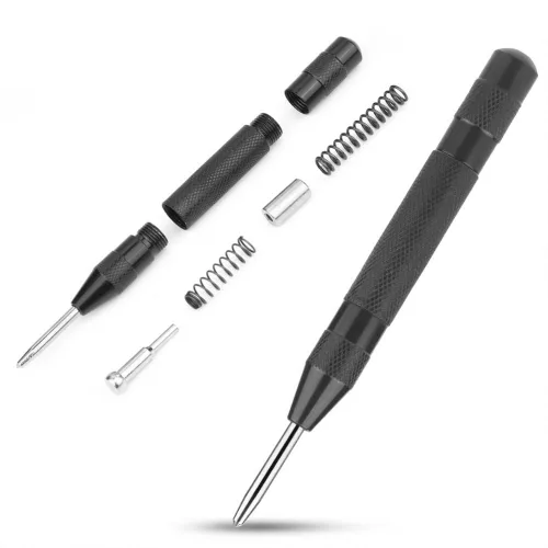 Miniatura 4 de Punzón automático de agujero central, rompeventanas con carga central, perforador central de impacto, herramienta de raspador para plástico, vidrio