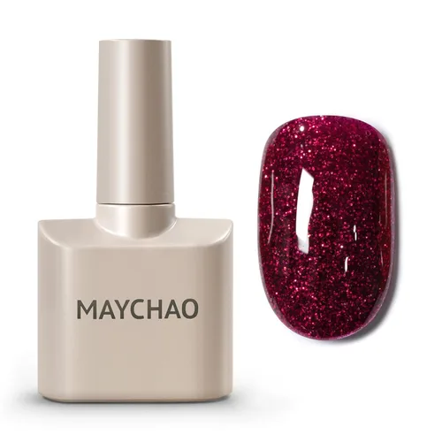 Miniatura 36 de MAYCHAO Esmalte de uñas de gel rosa intenso de 0.5 onzas líquidas, 1 unidad de esmalte de gel rosa brillante, esmalte de uñas que se absorbe con luz