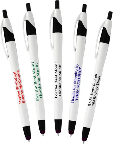 Miniatura 6 de Paquete de 200 bolígrafos personalizados de tinta de escritura con punta de lápiz capacitivo, los mejores bolígrafos personalizados impresos con tu
