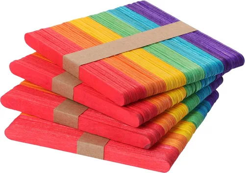 Miniatura 9 de Mr. Pen - Palitos de paletas de colores, palitos de madera de colores arcoíris para manualidades, paquete de 200, 4.5 pulgadas