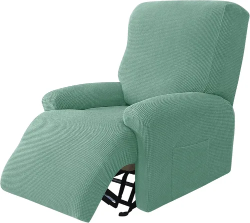 Miniatura 11 de CONRUSER Funda elástica para sillón reclinable, 4 piezas, funda gruesa para sofá de un solo asiento, funda de jacquard suave para sillón reclinable